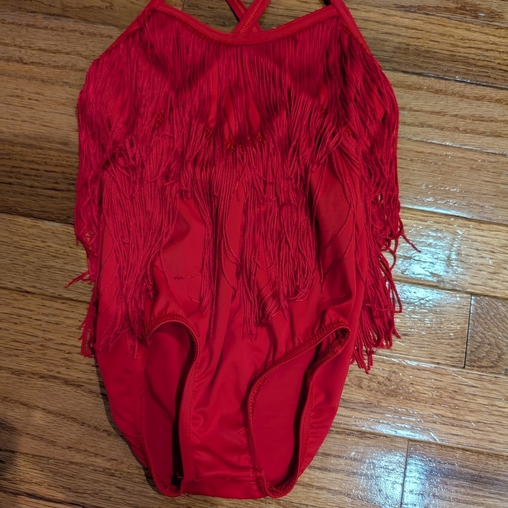 Weissman Red Fringe Sequin Dance Costume - Picture 4 of 7